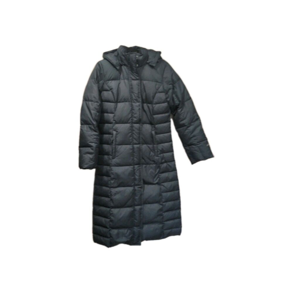 Eddie Bauer Womens Lodge Down Duffle Coat Puffer Parka Size S Navy Fleece Lined